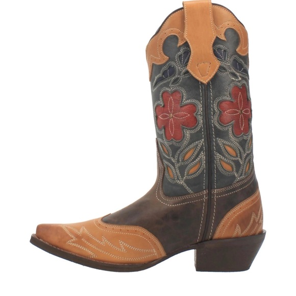 🌼Women Laredo Janis Floral Western Cowgirl Mid-Calf Genuine Leather Floral Boot - Picture 6 of 12